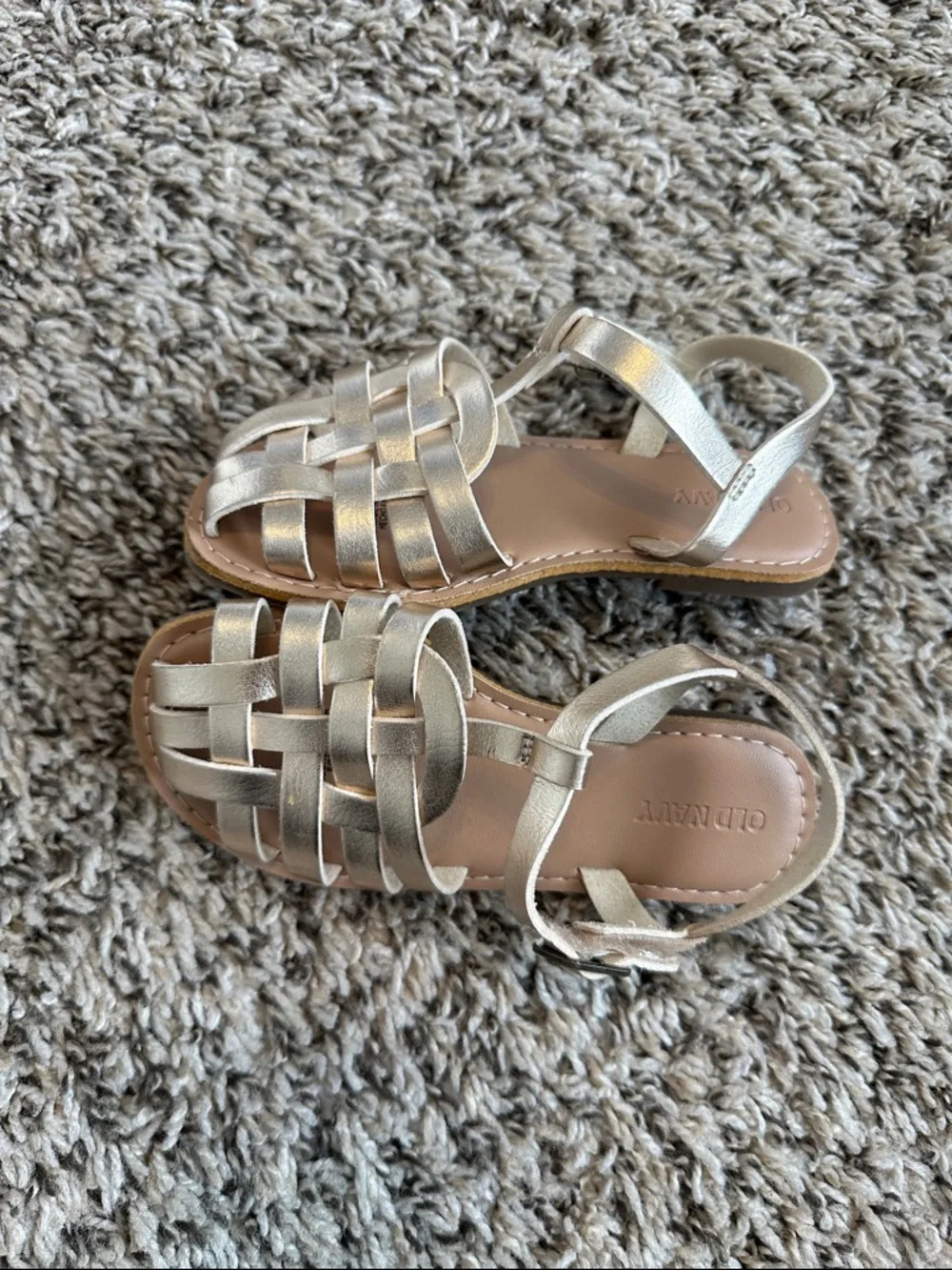 Old Navy Metallic Silver Woven Girls Sandals